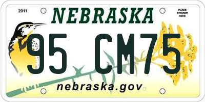 NE license plate 95CM75