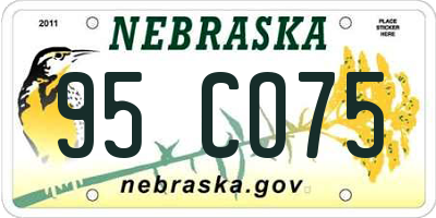 NE license plate 95CO75
