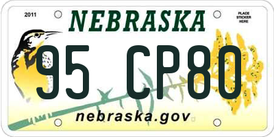 NE license plate 95CP80