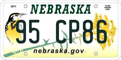 NE license plate 95CP86