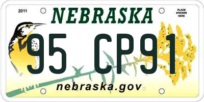 NE license plate 95CP91