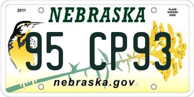 NE license plate 95CP93