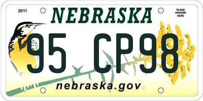 NE license plate 95CP98