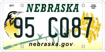 NE license plate 95CQ87