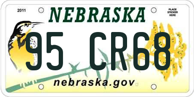 NE license plate 95CR68
