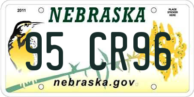 NE license plate 95CR96