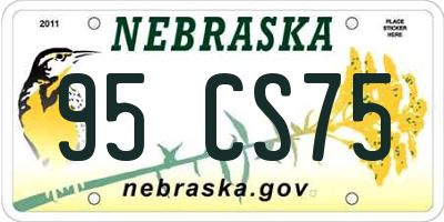 NE license plate 95CS75