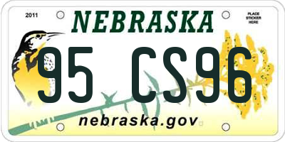 NE license plate 95CS96
