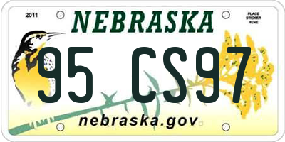 NE license plate 95CS97