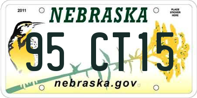 NE license plate 95CT15
