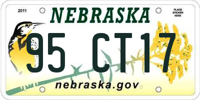 NE license plate 95CT17