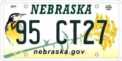 NE license plate 95CT27