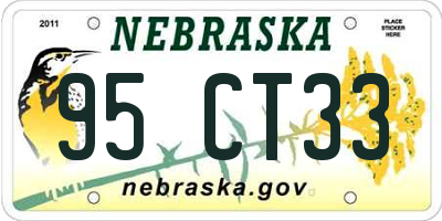 NE license plate 95CT33