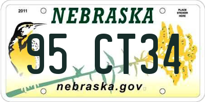 NE license plate 95CT34