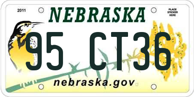 NE license plate 95CT36
