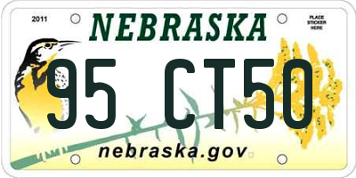 NE license plate 95CT50
