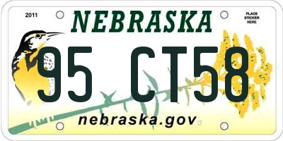 NE license plate 95CT58