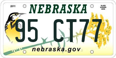 NE license plate 95CT77