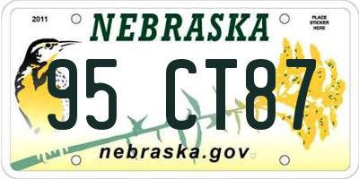 NE license plate 95CT87