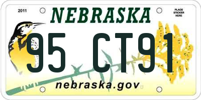 NE license plate 95CT91