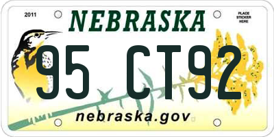 NE license plate 95CT92