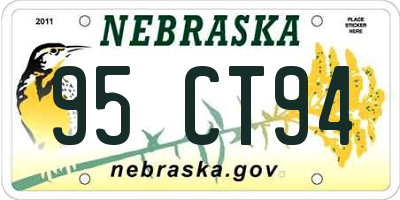 NE license plate 95CT94