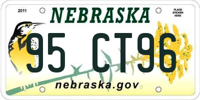 NE license plate 95CT96
