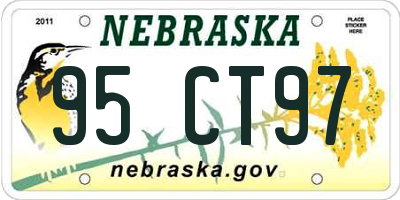 NE license plate 95CT97