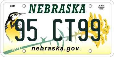 NE license plate 95CT99