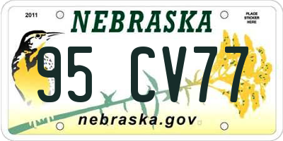 NE license plate 95CV77