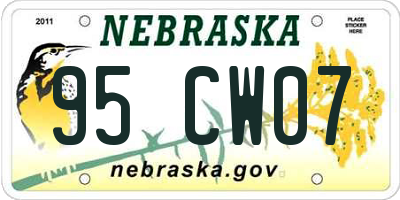 NE license plate 95CW07