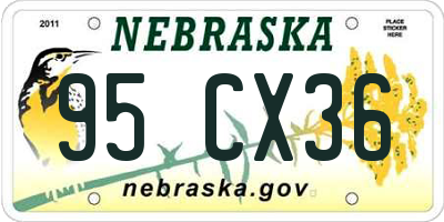 NE license plate 95CX36