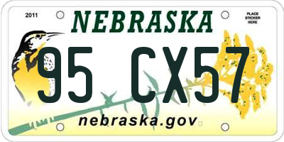 NE license plate 95CX57