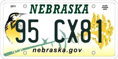NE license plate 95CX81