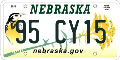 NE license plate 95CY15