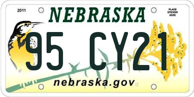 NE license plate 95CY21