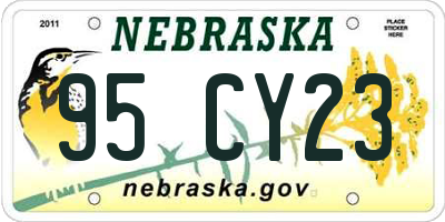 NE license plate 95CY23