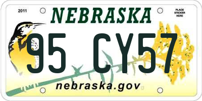 NE license plate 95CY57
