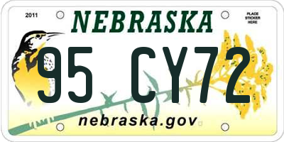 NE license plate 95CY72