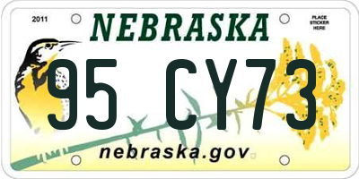 NE license plate 95CY73