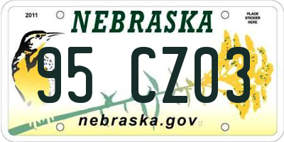 NE license plate 95CZ03