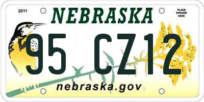NE license plate 95CZ12