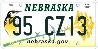 NE license plate 95CZ13