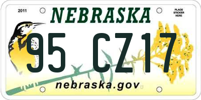 NE license plate 95CZ17