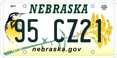 NE license plate 95CZ21