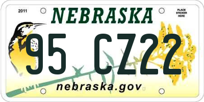 NE license plate 95CZ22