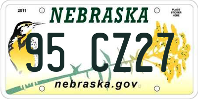 NE license plate 95CZ27