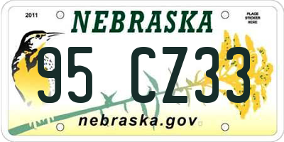 NE license plate 95CZ33