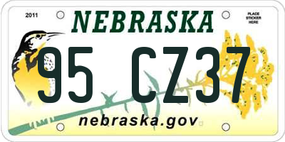 NE license plate 95CZ37