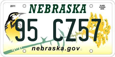 NE license plate 95CZ57